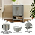 thumbnail image 2 of Flash Furniture 24" Bathroom Vanity with Sink, Storage Cabinet with Soft Close Doors & Open Shelf, Carrara Marble Finish Counter & Gold Hardware, Gray/White, 2 of 9