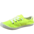 thumbnail image 3 of Soda Zig-S Neon Yellow Canvas Slip On Rounded Toe Lace Up Fashion Sneakers (Neon Yellow, 7), 3 of 3