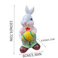 thumbnail image 4 of Easter Egg Rabbit Statue Home Garden Desktop Cartoon Bunny Holding Resin Ornament Decoration Easter Decoration, 4 of 4