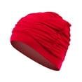 thumbnail image 2 of Gorro de natación shamjiam Cómodo Premium Elástico suave Rojo, 2 of 8