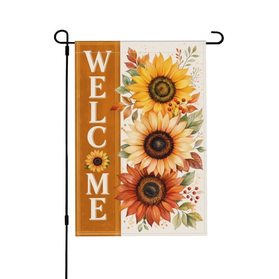Welcome Sunflower Garden Flag 12x18 Inch Outdoor Rustic Decor