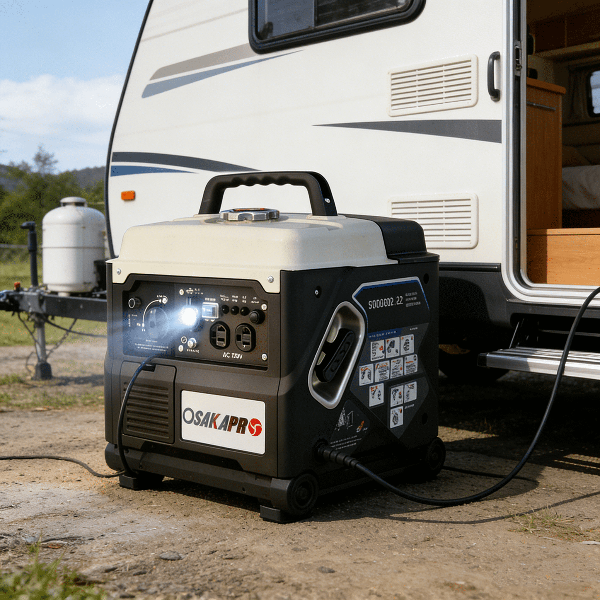 1200W Portable Gas Inverter Generator – Ultra-Quiet, Lightweight 27lb, Reliable Power for Sensitive Electronics, Camping, Outdoor & Home Backup, Black