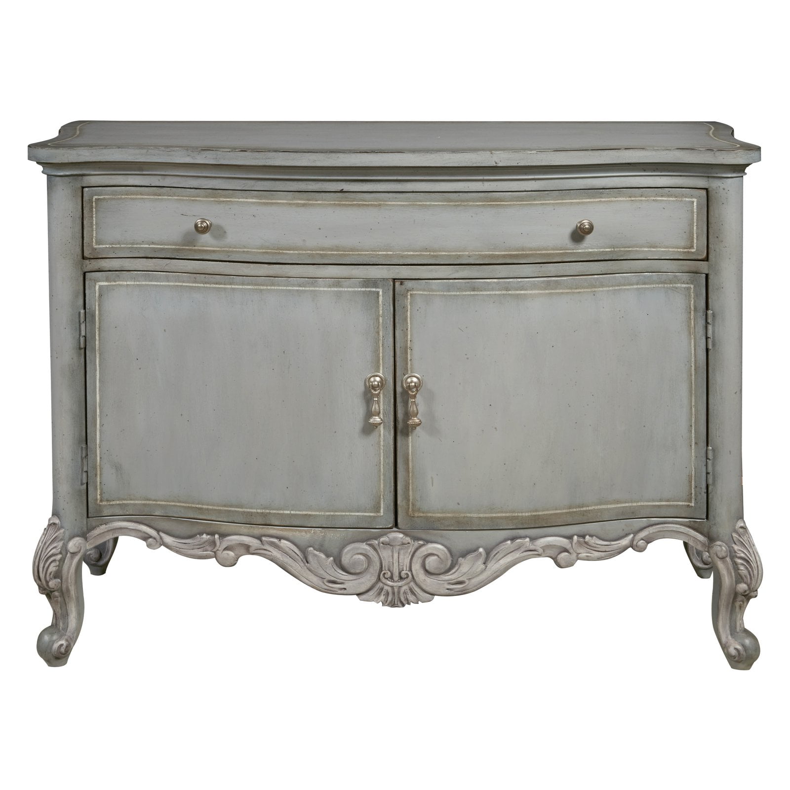 Coastal Inspired Distressed Pastel Blue Accent Door Chest