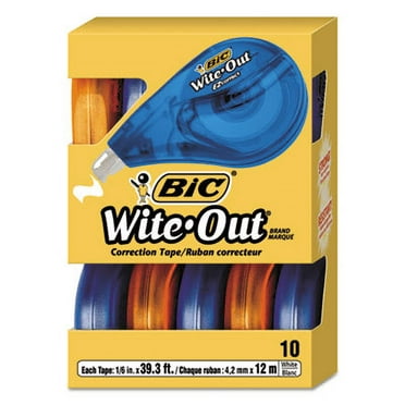 BIC-1PK Wite-Out Ez Correct Correction Tape Value Pack, Non-Refillable, Blue/Orange Applicators, 0.17" X 472