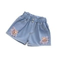 thumbnail image 3 of QUDDERR Girls Casual Shorts Pants Teen Kids Girls Denim Shorts 3-13 Years Cotton Jeans Shorts Summer Blue Shorts, 3 of 9