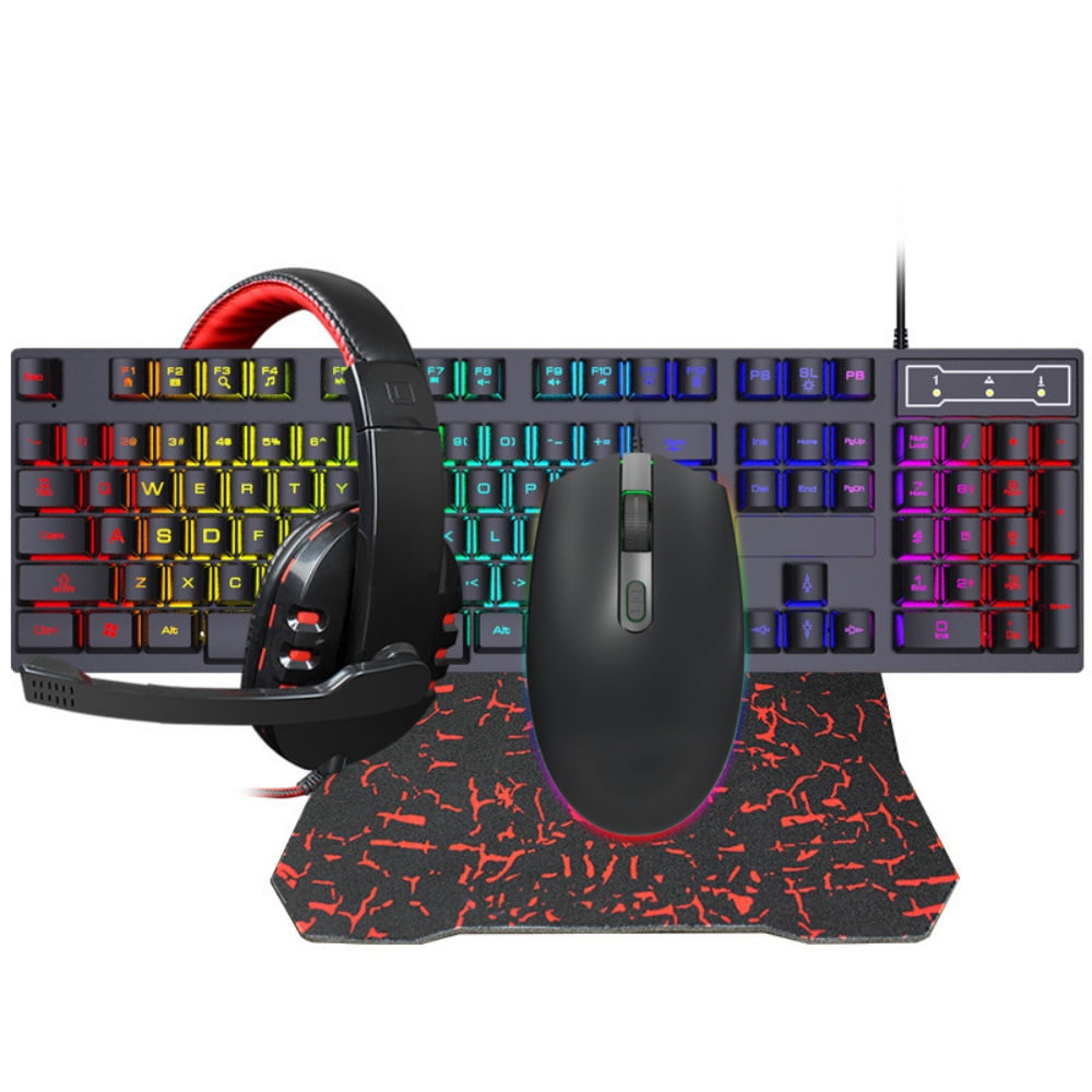 Sportsbot SS301 Blue LED Gaming Over Ear Headset Keyboard Mouse Combo Set Walmart