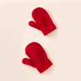thumbnail image 5 of S Gorro cálido de invierno para bebé, conjunto de guantes de Color sólido, gorros con bolas de piel, Kit de manoplas, sombrero con dobladillo tejido para niños y niñas, 5 of 5