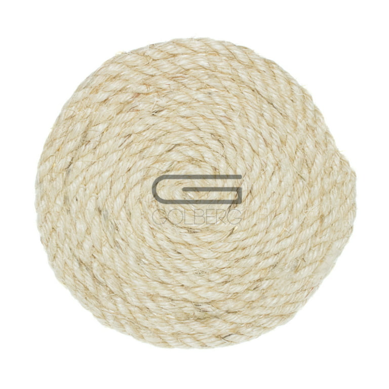 Golberg Twisted Sisal Rope Available in 1/4, 5/16, 3/8, 1/2, 3/4, and  1-inch Diameters in Various Lengths