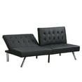 thumbnail image 4 of Leumius Modern Faux Leather Futon Sofa, Convertible Folding Sofa Bed for Living Room, Black, 4 of 6