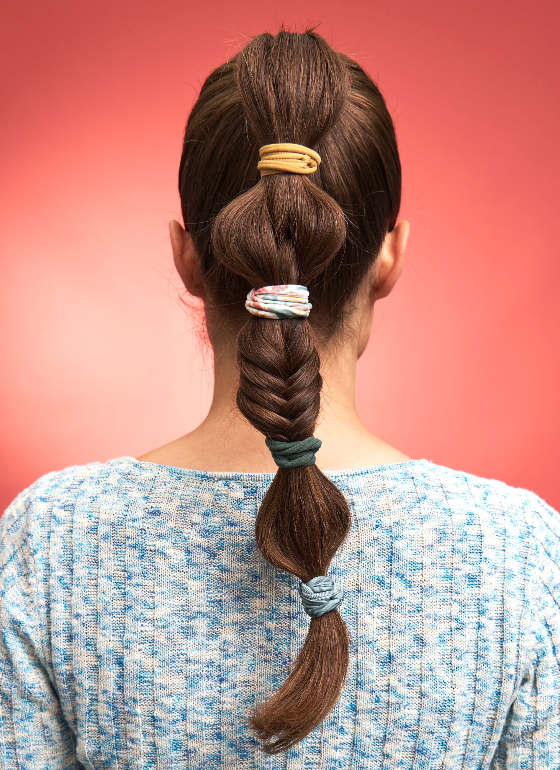 Goody Tru x DomoINK Seamless Hair Ties, Stretchy Elastics, All Hair Types, Multicolor, 15 Ct