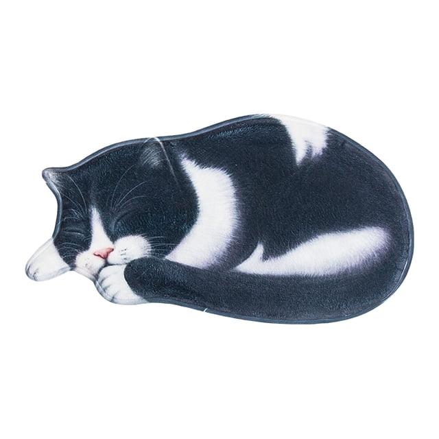 3D Novelty Cat Doormat, Funny Welcome Floor Mat Indoor Outdoor, Non Slip Polyester Entryway Mat, Low Profile Washable Door Rug for Front Door, Patio, Garage and Home Decor