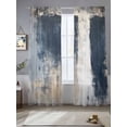 thumbnail image 2 of Navy Blue Grey Sheer Curtains 96 Inch Length 2 Panels Set for Living Room/Bedroom, Modern Abstract Art Rustic Semi Curtain Sheers Drapes Rod Pocket Curtains Window Treatment Set 52''x96''x2, 2 of 7