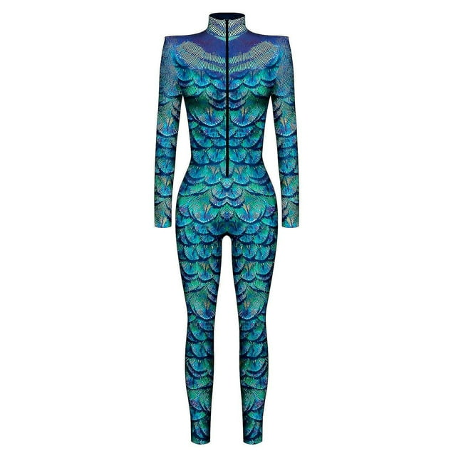 Combinaison Moulante Extensible pour Femmes avec Motif Animal Squelette 3d pour Halloween Cosplay