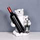 thumbnail image 3 of Estante de almacenamiento de vino de oso creativo, estatua, soporte de champán de animales, estante de escultura decorativa para decoración hogar Blanco Sunnimix Estante, 3 of 8