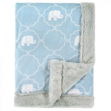 UPC: 0660168509229 | Hudson Baby Infant Boy Plush Blanket with Furry Binding and Back Elephant One Size