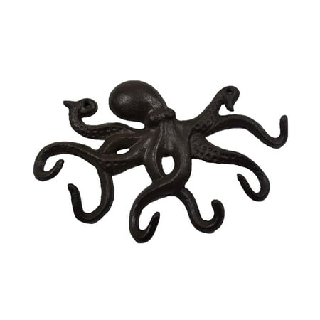 

NUOLUX 1PC Cast Iron Octopus Shaped Hook Creative Key Hook Decorative Key Rack Clothes Hanger for Home Living Room