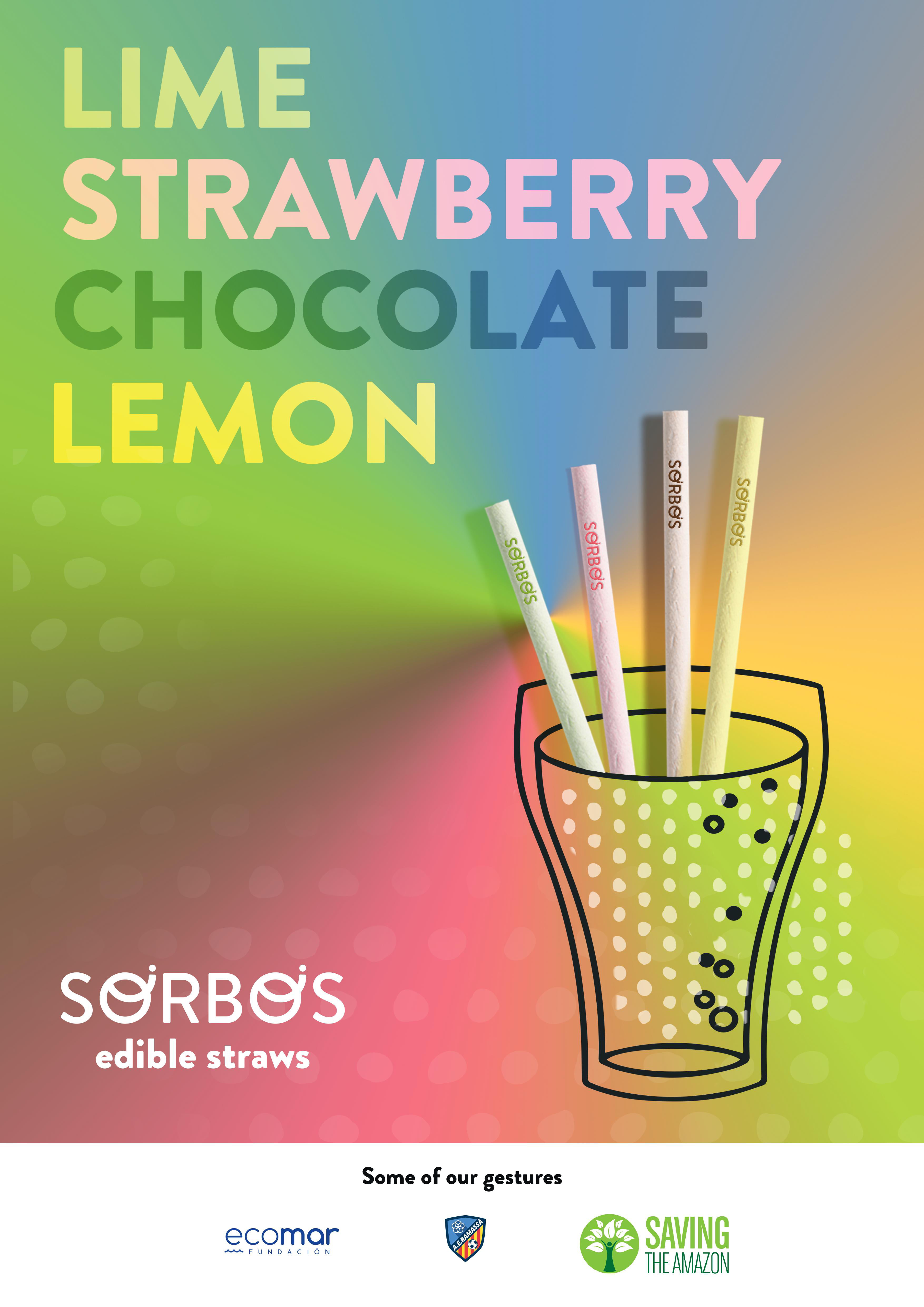 Sorbos 7 1/2 Edible Strawberry Flavored Paper Wrapped Straw - 200/Case