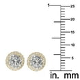 thumbnail image 5 of Precious Stars 14K Yellow Gold Round-cut Cubic Zirconia Halo Stud Earrings, 5 of 6