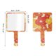 thumbnail image 2 of 1 Pc Espejo de Mano Cuadrado Floral para Mujeres para Viajes de Negocios Naranja Amarillo Espejo de Plástico de Aluminio, 2 of 3