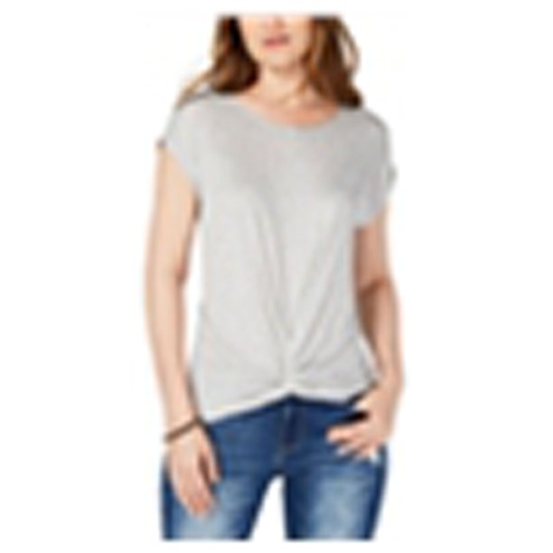 INC Blusa con parte delantera torcida para mujer, gris, extragrande