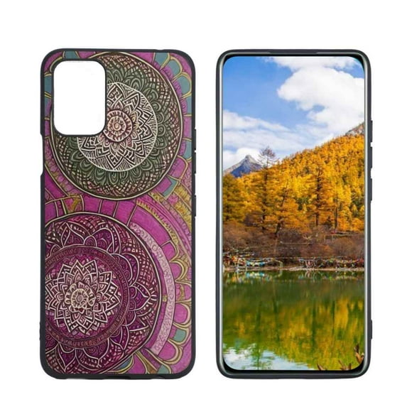 Compatible with LG Q52 Phone Case, Mandala-5 Case Men Women, Flexible Silicone Shockproof Case for LG Q52