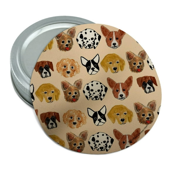 Lots of Dogs Dalmatian French Poodle Corgi Pattern Round Rubber Non-Slip Jar Gripper Lid Opener