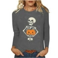 thumbnail image 3 of Drses‌‌ ‌‌‌Women's Spooky Crewneck T-Shirt - Cute Ghost Printed Top Halloween Gift Idea Crewneck Long Sleeve Casual Pullover‌ Shirt‌, 3 of 7