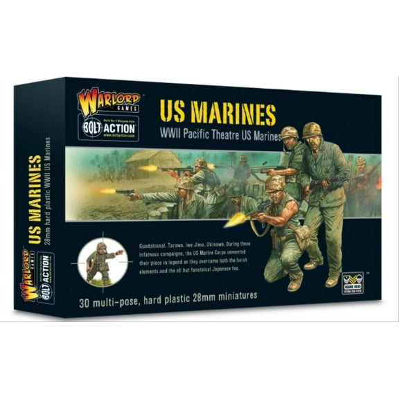 Blot Action US Marines Pacific Theater 1:56 WWII Military Wargaming Figures Plastic Model Kit