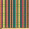 thumbnail image 2 of Ambesonne Geometric Fabric by the Yard Upholstery, Vertical Lines Dark Back, 3 Yards, Pale Vermilion and Mustard, 2 of 5