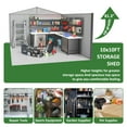 thumbnail image 3 of NETAJE 10'x10' Outdoor Metal Shed with Updated Frame, Lockable Doors & Sliding Roof for Backyard, Garden, Gray, 3 of 7