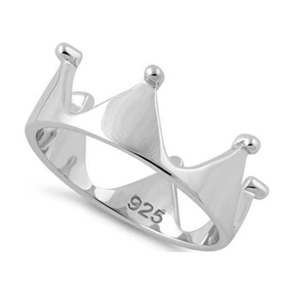 Stackable 925 Sterling Silver Platinum Plated Crown Women Valentines Day Gifts Ring