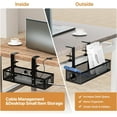 thumbnail image 6 of Gueiykk Under Desk Cable Management Tray, No Drill Steel Desk Cord Organizers Box Wire Management Tray Cable Management Rack with Clamp for Office Home (Black), 6 of 7