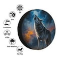 thumbnail image 4 of Fuzoiu Lonely Night Sky Wolf Print Universal Spare Tire Cover with Buckle Strap, Waterproof Wheel Covers for Jeep, Trailer, RV, Truck and All Car-16 inch, 4 of 6