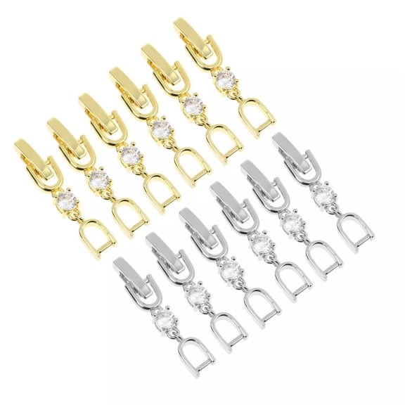 HOOUN 12 Pcs Jewelry Supplies Rhinestone Extension Chain Bracelet Extender Lock