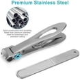 thumbnail image 3 of Nail Clippers for Seniors, Wide Jaw Fingernail Clippers and Angled Head Toenail Clippers for Thick Nail, Stainless Steel Professional Nail Cutter with File (Sliver Nail Clipper), 3 of 6