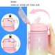 thumbnail image 3 of Botella de agua motivacional para deportes, jarra de agua de 1 l a prueba de fugas sin BPA con pajita y correa de transporte, diseño de boca ancha para una fácil limpieza y colocación de cubitos de, 3 of 5