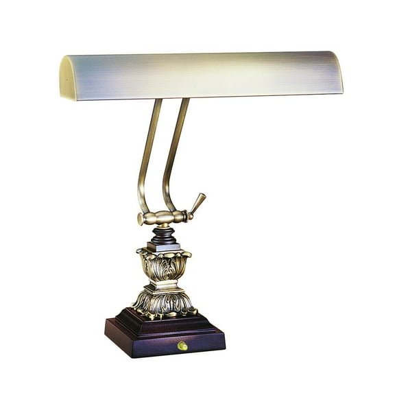 House of Troy P14-232-C71 2 Light Piano/Desk Lamp-14.75 Inches Tall and 14 Inches Wide   Antique Brass Finish with Metal Shade