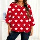 thumbnail image 1 of TaTaai Plus Size Gradient Print T-Shirt, Women's Long Sleeve Round Neck Top, Casual Loose Fit Blouse, Soft Home Wear, All Seasons Daily Attire Gift, 1 of 6