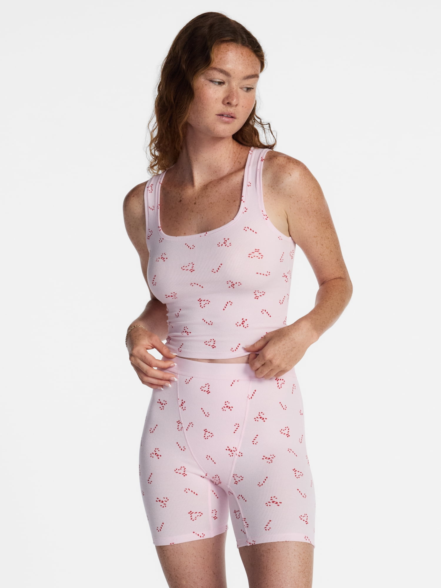 No Boundaries Cotton Stretch Ribbed Boxer Shorts, Women's XS-XXXL