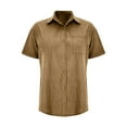 thumbnail image 5 of Vmvidoty Womens Short Sleeve Shirts V Neck Collared Button Down Shirt Tops with Pockets Khaki XL, 5 of 5
