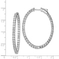 thumbnail image 2 of FJC Finejewelers 925 Sterling Silver Rhodium Plated CZ Hinged Oval Hoop Earrings 43 x 33 mm, 2 of 6