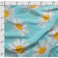 thumbnail image 2 of Soimoi Floral Print, Poly Taffeta Fabric, Decor Sewing Fabric by The Yard 56 Inch Wide, Decorative Fabric for Outdoor Upholstery, Umbrellas and Home Accents, Sky Blue, 2 of 5