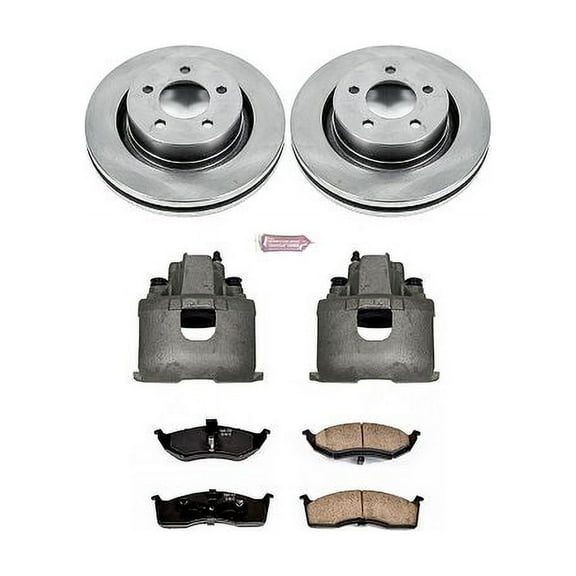 PowerStop Front Stock Replacement Brake Pad and Rotor Kit with Calipers Fits: CHRYSLER DODGE Select Models KCOE6179