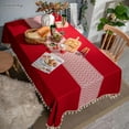 thumbnail image 3 of Gerring Christmas Table Cloth Red Festival Wedding Dining Table Cover Art Jacquard Party Decoration Rectangular Tablecloths, 3 of 6
