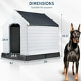 thumbnail image 7 of Waleaf Plastic Dog House Outdoor Indoor for Small Medium Larige Dogs,Waterproof Dog Houses with Elevated Floor and Air Vents,Durable Ventilate & Easy Clean and Assemble, 7 of 7