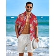 thumbnail image 4 of COOFANDY Beach Button Up Shirts for Men Hawaiian Flower Short Sleeve Shirts Tropical Beach Shirts, 4 of 7
