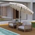 thumbnail image 2 of Gymax 9.3 FT Solar Patio Umbrella w/ 32 LED Lights & Vented Top & Ruffles Beige, 2 of 10