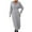Gray, variant on IROINNID Bodycon Dress for Women Style Button Knitted V-neck Knee Length Sweater Dress,Black