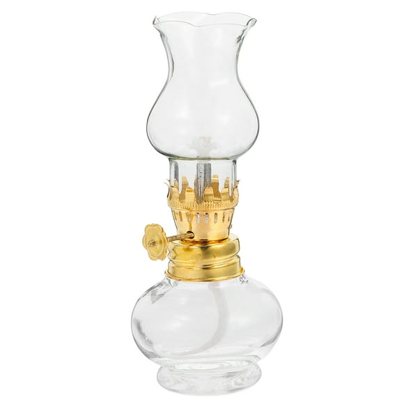 Vintage Oil Lamp Glass Oil Lamp Household Kerosene Lamp Lampshade Desktop Kerosene Lamp Part Tabletop Kerosene Lamp With Wick