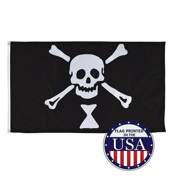 Vispronet 3ft x 5ft Captain Emanuel Wynn Jolly Roger Pirate Flag, Outdoor